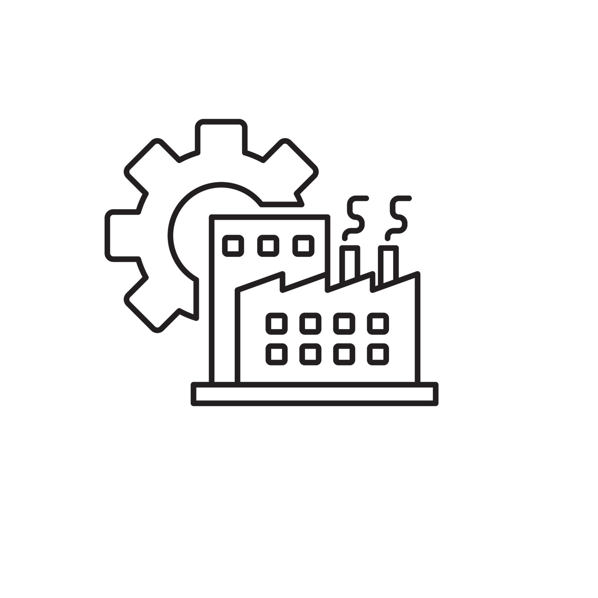 industry-icon-with-linear-style-on-isolated-background-manufacturing-icon-free-vector